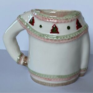 Sweater Mug Jenny Parkhurst New Winter White Fair Isle Christmas Tree Brand new